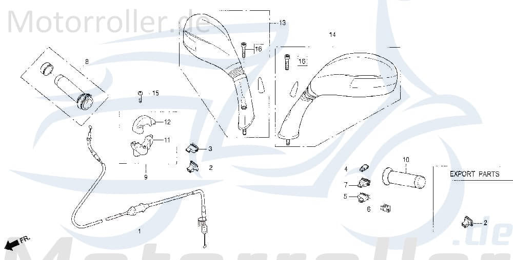 Blinkerschalter Daelim Otello 125 BlinkerSwitch 125ccm 4Takt Motorroller.de Blinker-schalter Blinkerknopf 50ccm-2Takt Scooter Aprilia AREA 51 LC