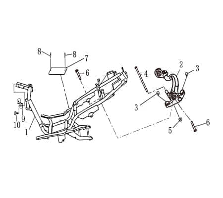 Motorschwinge AGM Fighter 125 Motorhalterung 125ccm 4Takt Motorroller.de Motoraufhängung Motorträger Motorwippe Motor-Halter Motor-Halterung 152QMI