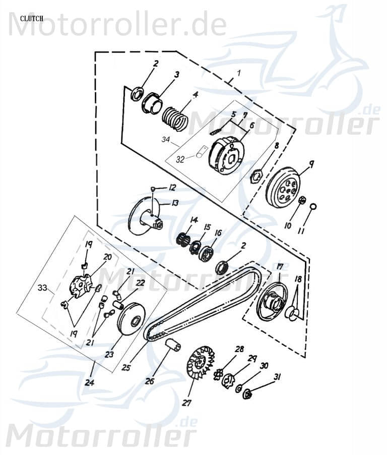 Fliehkraftrolle Vario-Rolle Variomatik-Gewicht 22121-117-000 Motorroller.de Variorolle Variogewicht Vario-Gewicht Variomatikgewicht Variomatik-Rolle