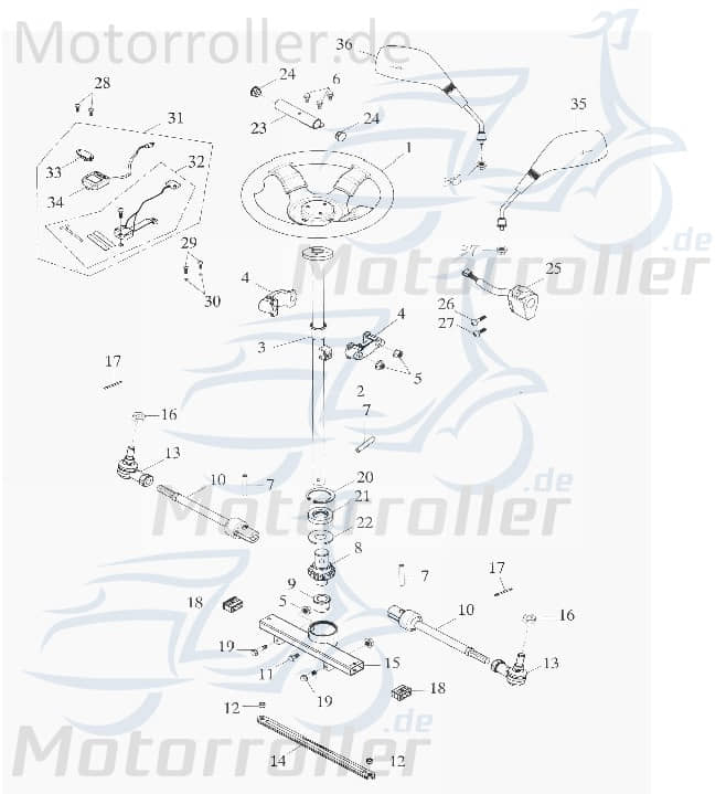 Adly Verbindungsstange GK 125 ( Lenkstangen) 125ccm 4Takt Motorroller.de 125ccm-4Takt Buggy Ersatzteil Service Inpektion Direktimport