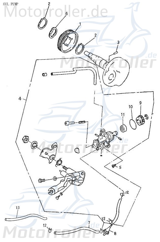 Adly Ölpumpe ATV 50 II Utility XXL AC Öl-Pumpe 50ccm 2Takt Motorroller.de Oil-Pump Oil-Pumpe Oilpumpe Minarelli liegend Quad UTV Ersatzteil Service