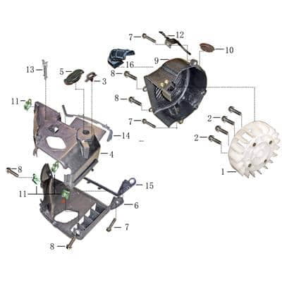 Zylinderverkleidung unten 4T 125/ Gebläsesystem 704284