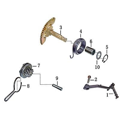 Feder Kickstartermitnehmer Torsionsfeder 704225