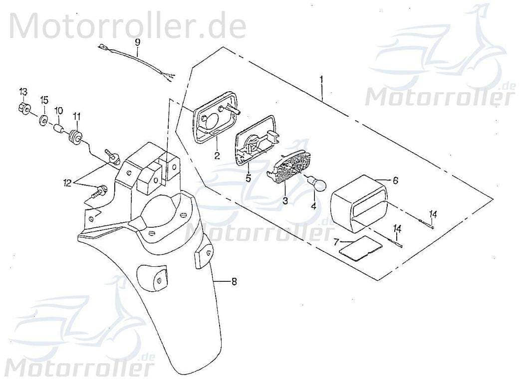 SMC Rücklichtglas Rücklicht-Glas Rücklichtdeckel 55721-PAF-00 Motorroller.de Rücklicht-Abdeckung Rücklichtabdeckung Rücklicht-Kappe Rücklicht-Deckel