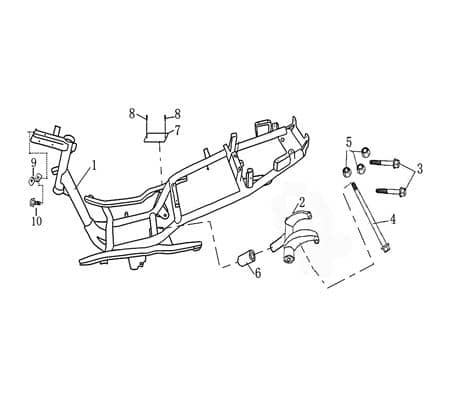 Motorhalter mit rundem Widerlager 50ccm 4Takt Achse 1030303-1 Motorroller.de Motorträger Motorhalterung Motor-Halter Motor-Halterung Motor-Lager Moped