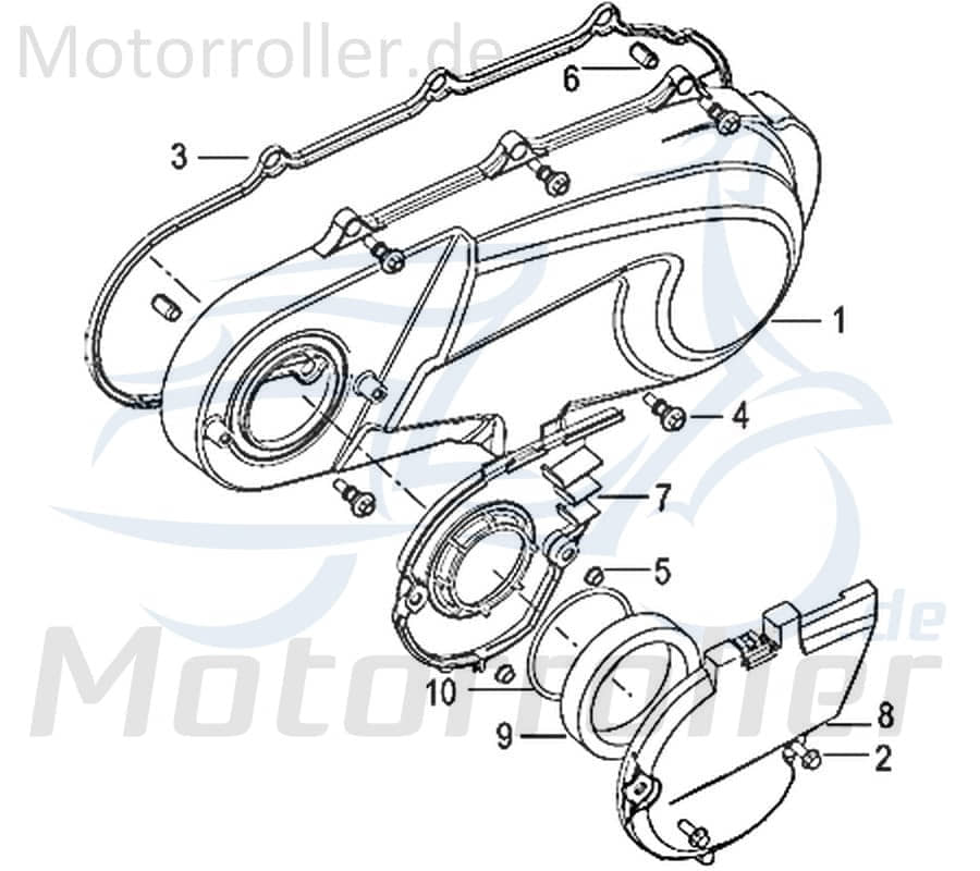 Kreidler Insignio 125 2.0 Dichtung Gehäusedeckel 125ccm 4Takt 750054 Motorroller.de Variodeckel Kupplungsdeckel Seitendeckel Scooter