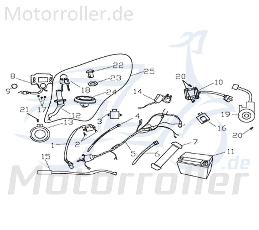 CPI Supermoto 125 DD Kabelbaum 125ccm 4Takt Y5A-23610-10-00 Motorroller.de Kabelsatz Stromverteiler Strom-Verteiler Kabel-Set Kabelbündel Kabel-Baum