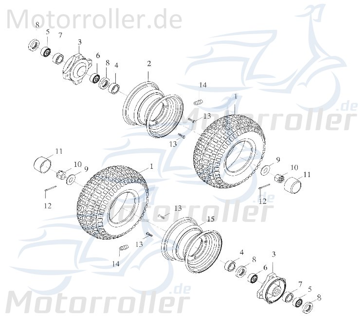 Adly Buggy-Reifen 18x7-7 GK 125 Offroadreifen 42711-168-00A Motorroller.de ATV-Reifen BuggyReifen Geländebereifung UTV-Reifen vorn Ersatzteil Service