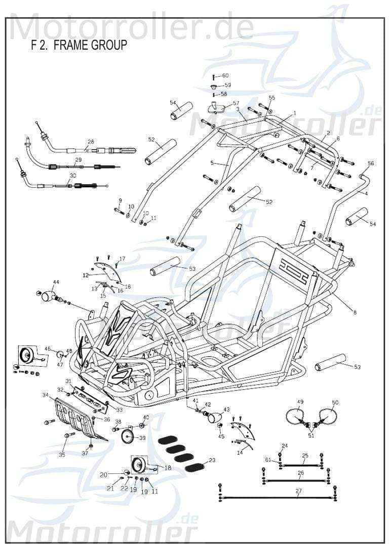PGO Kotflügel 430x188mm vorn schwarz matt Bugrider 250 Buggy B56210000001 Motorroller.de Spritzschutz Schutzblech Schutz-Blech Radabdeckung Radlauf