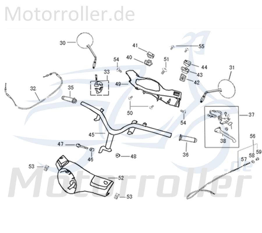 Kreidler Flory 50 Classic Tachoverkleidung 50ccm 4Takt 53205-ALA6-9000 Motorroller.de hinten Scheinwerfer-Verkleidung Lenker-Verkleidung Moped