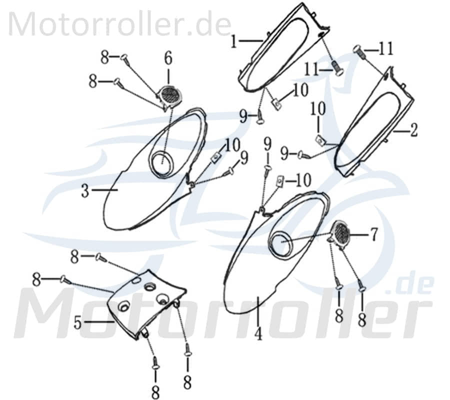 Kreidler Hiker 50 Heckverkleidung links schwarz Seitenabdeckung 701070 Heckabdeckung Seitenverkleidung Scooter Motorroller