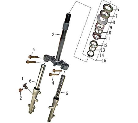 Gabelholm vorn rechts Vorderradgabel Motorroller 701474