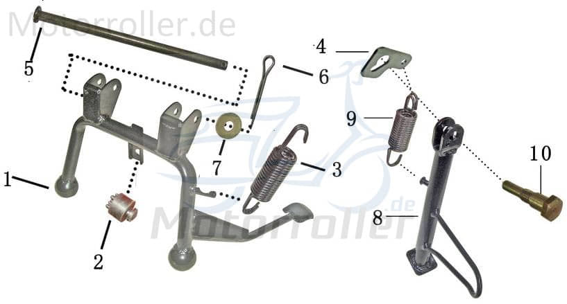 Halteblech für Feder Seitenständer 2T 50cc 1030119