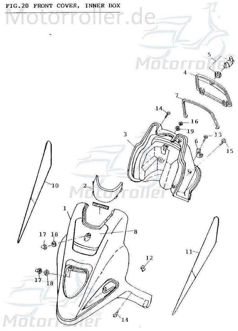 Adly Gewindeklammer JET 50 Blechmutter Klemmutter 50ccm 2Takt Motorroller.de Karosserieklammer Minarelli liegend Scooter AT 50 PT Ersatzteil Service
