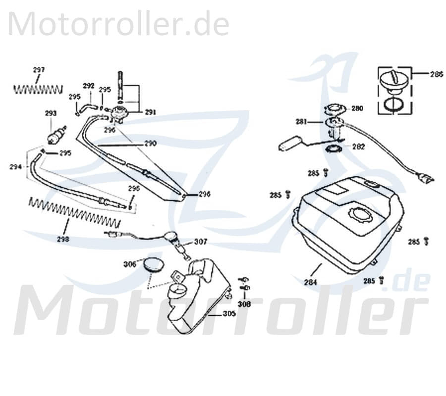 Ölbehälter 50ccm 2Takt Jonway Florett 2.0 50 City 741032 Motorroller.de Öltank 50ccm-2Takt Scooter Florett 2.1 RS 50 Moped Ersatzteil Service