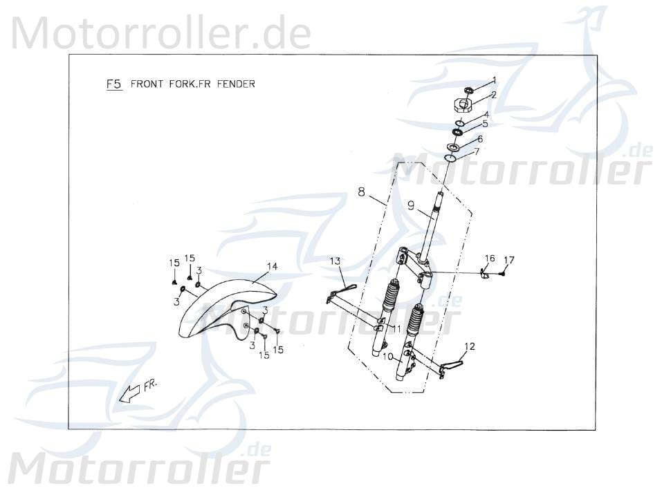 PGO Gabelbrücke Durchmesser=33mm PMX 110 Radgabel Telegabel P244C2000003 Motorroller.de Gabel-Brücke Vorderrad-Gabel Joch Vorderradgabel Lenkgabel