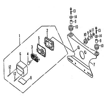 Halterung Rücklicht / KENNZEICHENTRÄGER Halter 93290