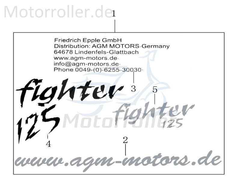 Dekoraufkleber Fighter 50 old schwarz-grau 1220301-13