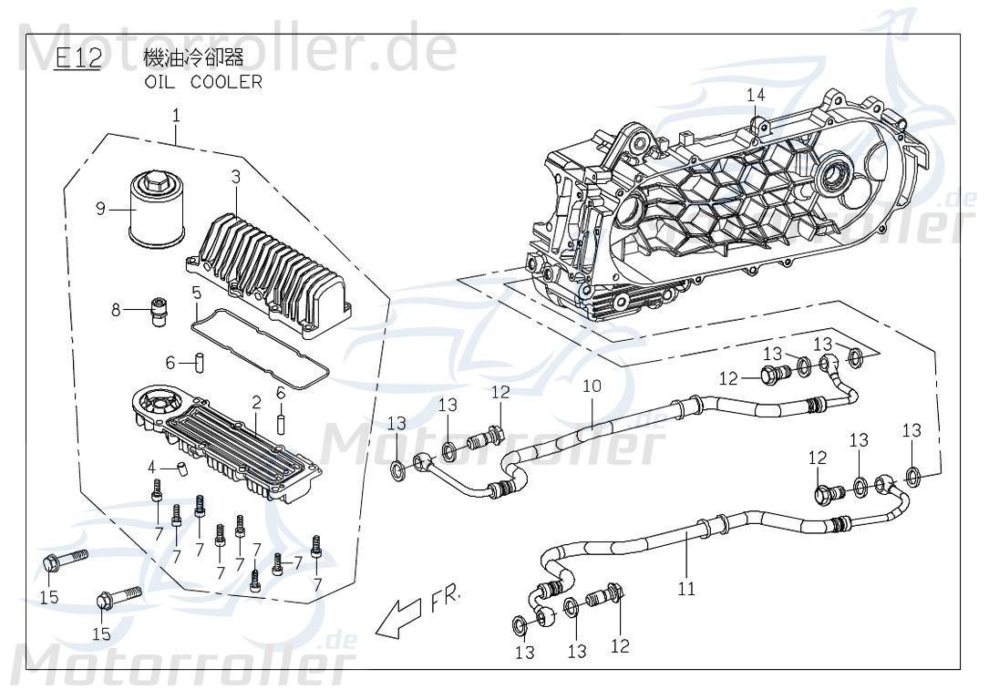 PGO Bugrider 200 Ölschlauch Buggy 200ccm 4Takt B50830600001 Motorroller.de Ölleitung Öl-Schlauch Öl-leitung Ölrohr Ausgangsschlauch Eingangschlauch