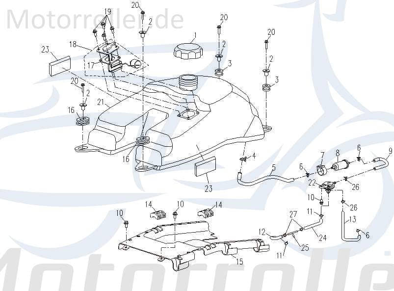CFMOTO CForce 500 ONE Tankdeckel 493ccm 4Takt 9010-120200 Motorroller.de Schraubdeckel Tankverschluss Tank-Verschluss Schraub-Deckel Verschlussdeckel
