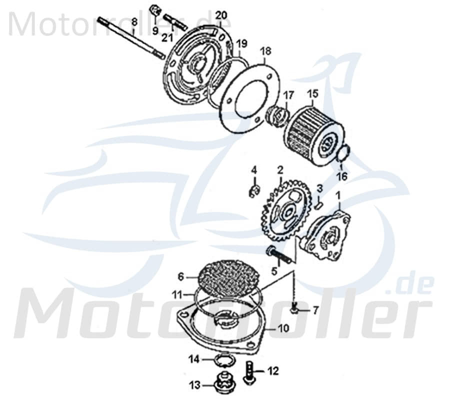 Kreidler DICE GS/SM 125i Pro Ölfilterdeckel Motorrad 125ccm 4Takt 89280 Motorroller.de Ölfilterkappe Ölfilterverschluss Rex Enduro Supermoto 125 DD