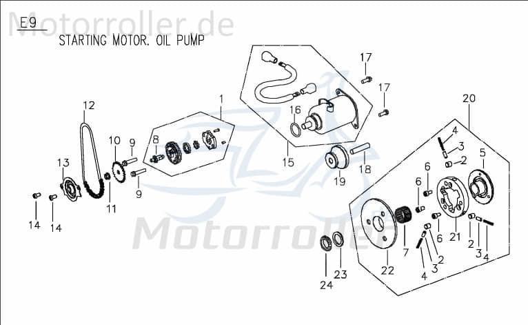 PGO Sechskantschraube mit Federscheibe M6x12mm 50ccm 2Takt Motorroller.de Befestigung Halter Halterung Flachkopfschraube Sechskant-Schraube Scooter