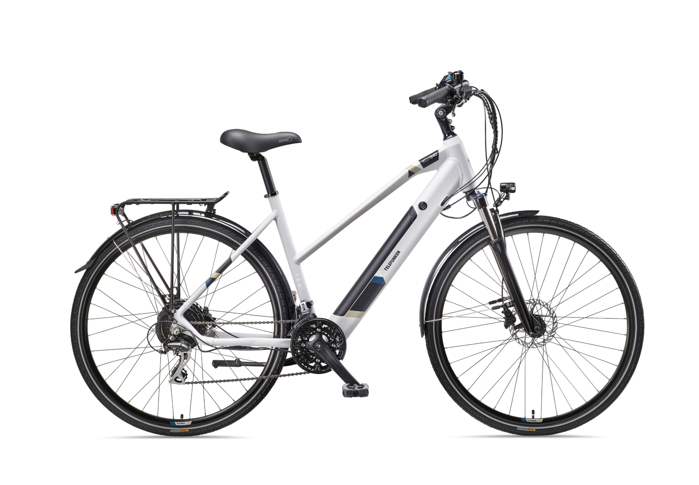 E-Bike Telefunken XC940 Expedition Elektrofahrrad Trekking-Pedelec kreide 28" RH 50cm E-Fahrrad Trekkingrad Damenrad
