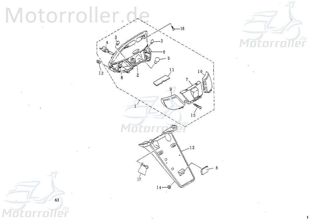 SMC Rücklicht ab BJ 1998 Rückleuchte Motorroller.de Rückstrahler Rück-Leuchte Rückleuchteneinheit Rückleuchten-Einheit Scooter