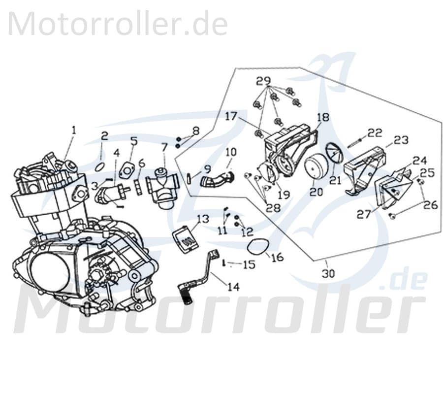 CPI Supermoto 250 DD Ansaugelement Y9B-09133-00-00 Motorroller.de Luftfilter Motorrad Moped Ersatzteil Service