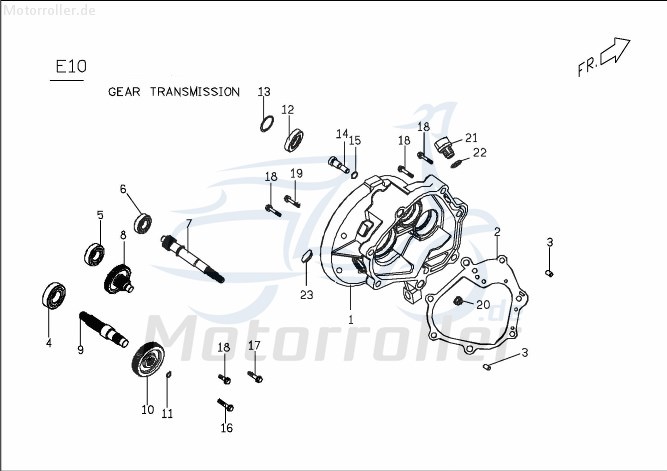 PGO Zahnrad Getriebe 43 Zähne G-Max 125 Ritzel 125ccm 2Takt Motorroller.de Zwischenrad Zahn-Rad Getrieberad Zwischen-Rad Getriebe-Rad 125ccm-4Takt