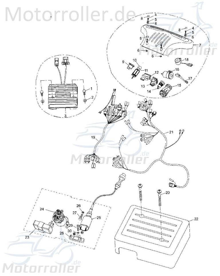 Gleichrichter Tongjian Strassenbuggy 250 6.000.250 Motorroller.de Spannungsregler Laderegler Stromregler Eppella ECM TBM Hammerhead Wangye Kasea Buggy