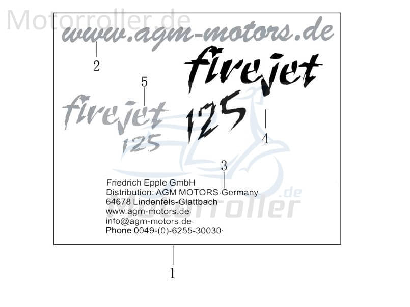 Dekoraufkleber Firejet 50 schwarz-grau 1220301-14