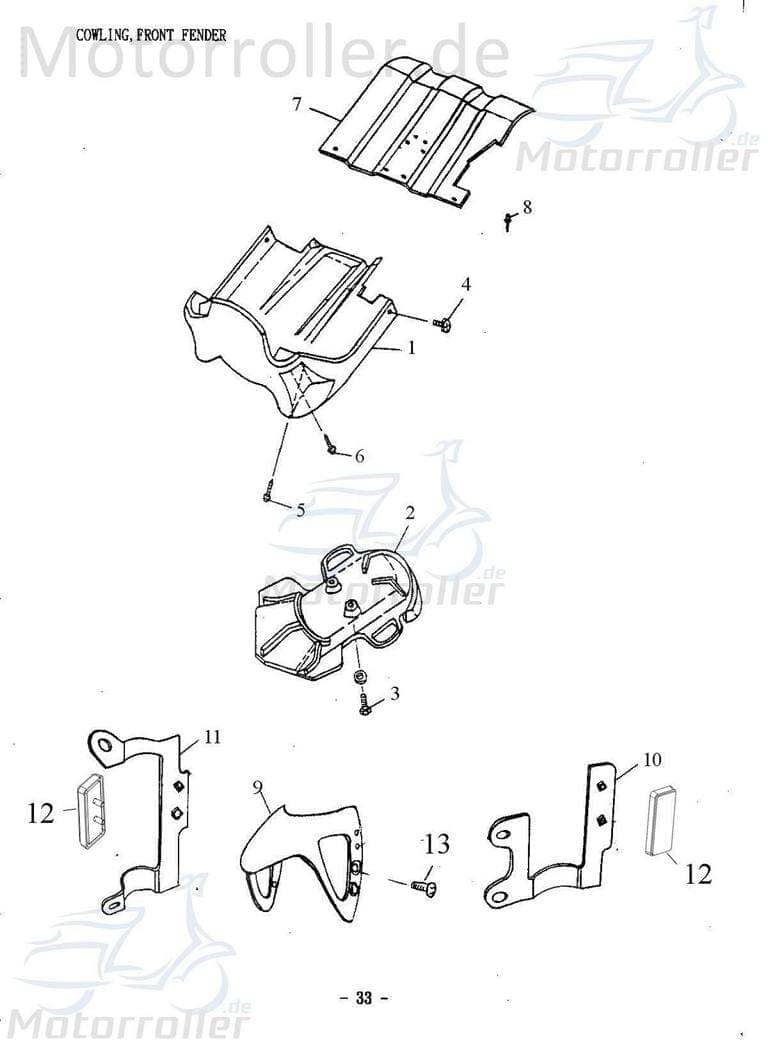Adly Niete #4-3 Thunder Bike TB 125 Blindniete 125ccm 4Takt Motorroller.de Popniete Nietnagel Druckniete 50ccm-2Takt Scooter Ersatzteil Service