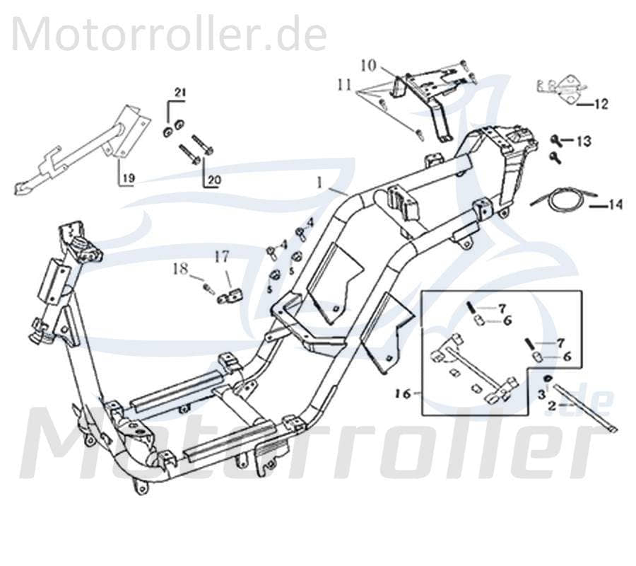 Kreidler Galatica 3.0 RS 50 Verkleidungshalter 741590 Motorroller.de Befestigung Halter Halterung Verkleidung Abdeckung vorne Lenker