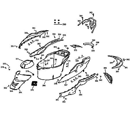 Kreidler MONZA 50 Race Urban Heckverkleidung 50ccm 4Takt 741366 Motorroller.de Seitenteil Seitenverkleidung Seitenabdeckung Heckabdeckung links