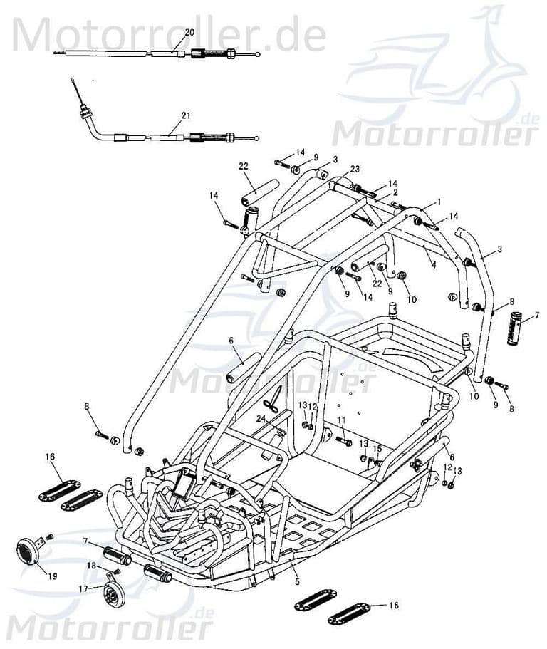 Bundmutter M10 Tongjian Strassenbuggy 250 Sport 250ccm 4Takt Motorroller.de Sechskantmutter Flanschmutter Sechskant-Mutter Flansch-Mutter Bund-Mutter