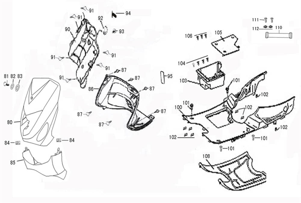 AGM GMX 460 Sport Batteriefach 50ccm 4Takt 50325-KY-9000 Motorroller.de Batteriebox Batteriekasten Akkubox Batteriebehälter Batterie-Box Akku-Box