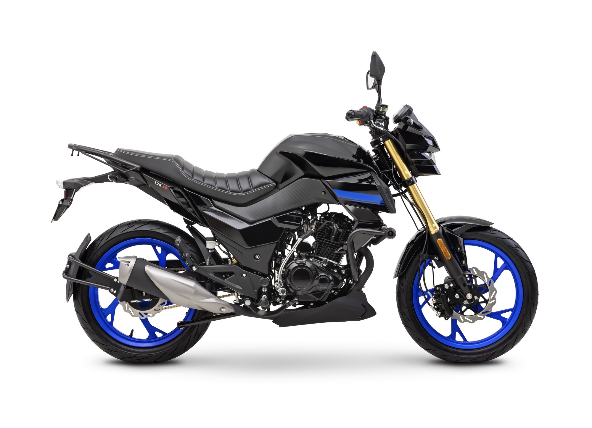 Motorrad Fighter 125 DV-RS AIR schwarz-blau 90 km/h Euro 5+ Schaltmoped Mokick Kleinkraftrad