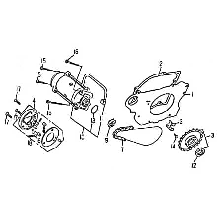 Barossa Cheetah 250 Ritzel Zahnrad 250ccm 4Takt 23524-CBT-00 Motorroller.de Anlasserkupplung Steuerrad Ketten-Rad Zwischenrad Steuer-Rad Zahn-Rad Quad