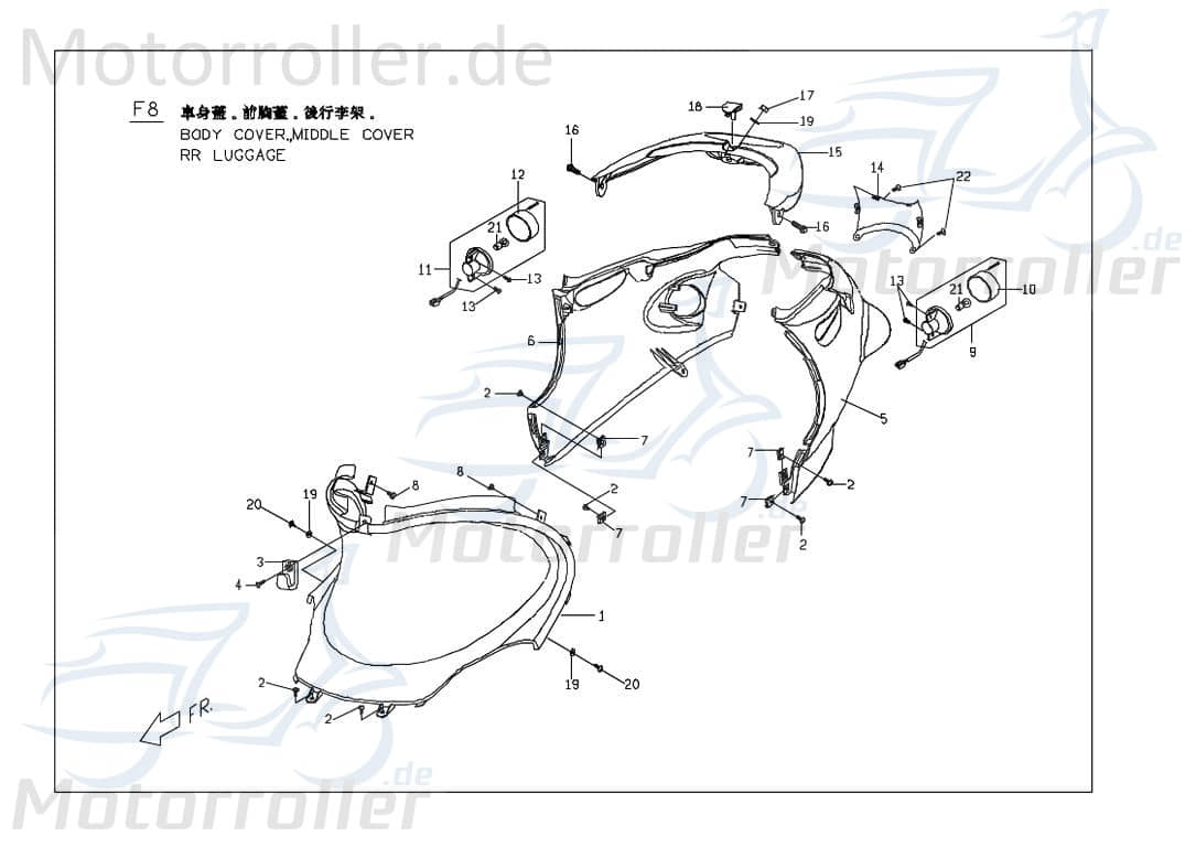 PGO Rodoshow 50 Sitzbankverkleidung links schwarz Roller 50ccm 2Takt P5625300690 Motorroller.de Sitzverkleidung Mittelverkleidung Sitz-Verkleidung