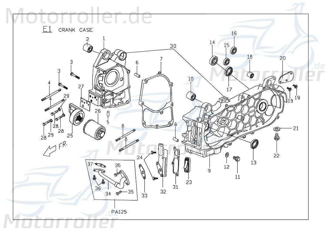 PGO Dichtung Ölfilter 125ccm-4Takt Ligero RS 125 Roller C1082042000 Motorroller.de Ölfilterdichtung Abdichtung PGO 125ccm-4Takt Ligero 125 Mokick