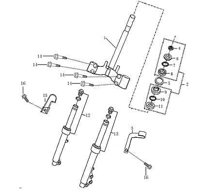 Rex RS Classic 50 Lenkkopflagersatz 50ccm 4Takt 1090703 Motorroller.de Steuersatz Lenkung Steuerset Steuerlagerung 50ccm-4Takt Scooter RS460 Service