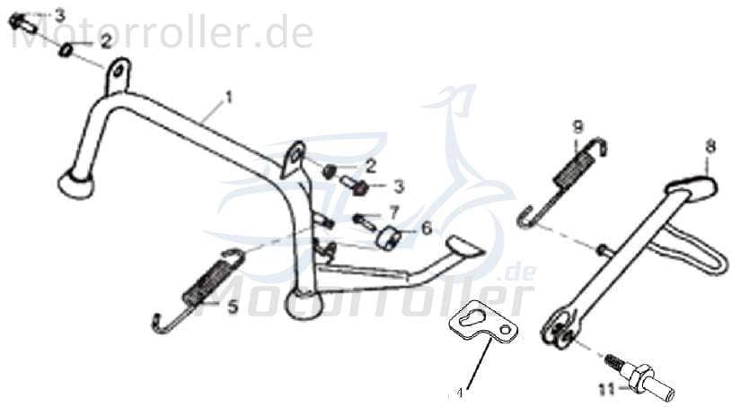 Feder Satz 85x2.0mm Innenlänge bis Haken Seitenständer YY50QT-28 700922