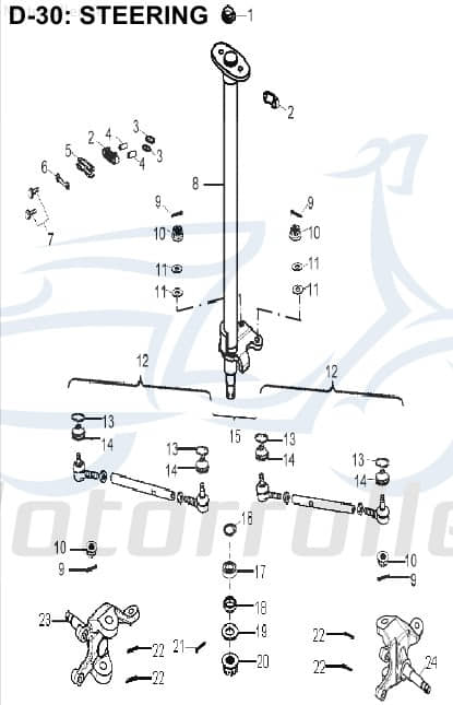 Aeon Overland 180 Spurstange Quad 180ccm 4Takt 53410-207-000 Motorroller.de Lenkstange Spur-Stange Lenk-Stange ATV Cobra 180 RS II UTV Ersatzteil