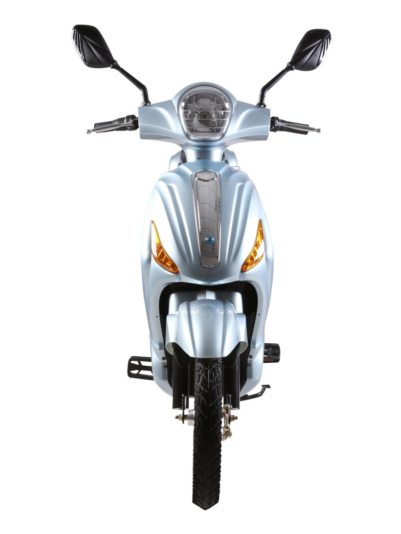 Elektroroller Scoody 25 Classic 2.0 ZT-09C silber-blau 250W 25 km/h Graphen-Akku E-Scooter E-Roller Mofa