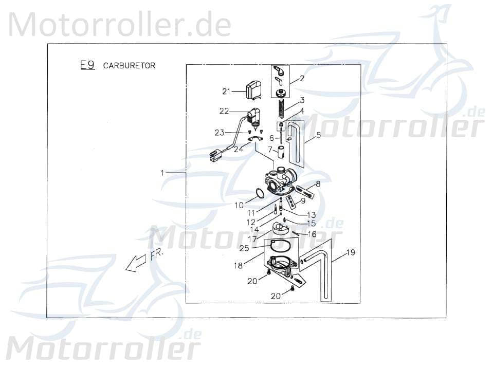 Halter Gaszug Baotian BT49QT-12C2 Scooter 103004-139QMA-0000 Motorroller.de Halterung Haltebügel Halteblech Halte-Blech Halte-Bügel 139QMB BT49QT-12E