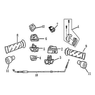 Rex RS1100 Blinkerschalter Blinkerknopf 125ccm 4Takt 701401 Motorroller.de Blinker-schalter BlinkerSwitch 125ccm-4Takt Scooter Torino 125 Ersatzteil