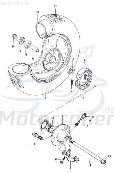 Eppella Eppelino 50 Bremsbeläge 50ccm 4Takt FIG.-29-NO.-03 Motorroller.de Bremsbelag Bremsklötze Bremsbacken Bremsschuhe Bremsbelagsatz Bremssteine