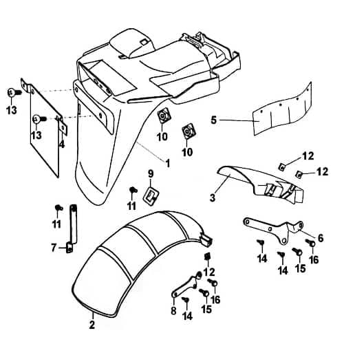 Halter vorne für lange Radabdeckung 87287