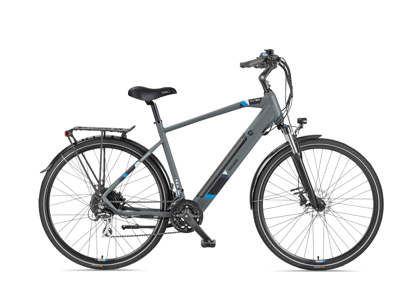 E-Bike Telefunken XC941 Expedition Elektrofahrrad Trekking-Pedelec granit 28" RH 50cm E-Fahrrad Trekkingrad Herrenrad